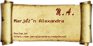 Marján Alexandra névjegykártya